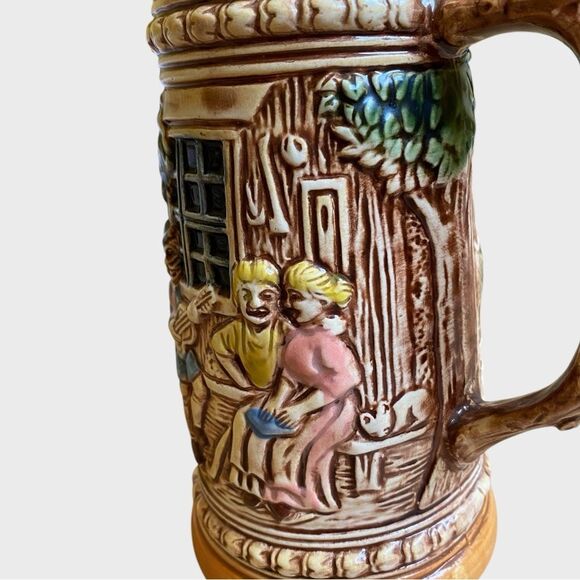 Vintage Japanese Ceramic Beer Mug German Style Beer Stein 7" - Picture 4 of 11